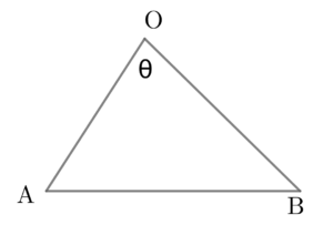 「平面ベクトルの点Pの存在範囲−12」の三角形OABの図