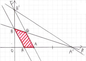 「平面ベクトルの点Pの存在範囲−12」のグラフ