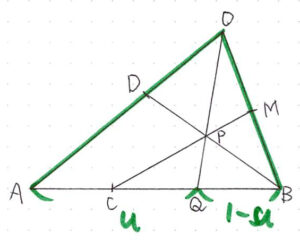 三角形OABを用いてベクトルOQを表す